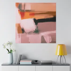 Abstract Artwork | Canvas Wall Art | Pink Peach Black