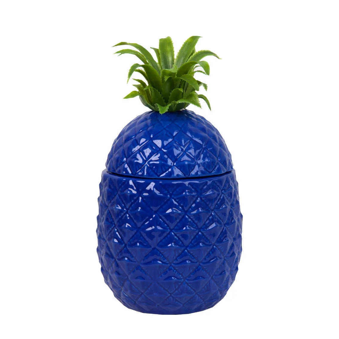 Blue Ceramic Pineapple Ice Bucket