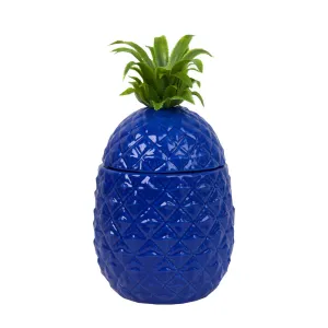 Blue Ceramic Pineapple Ice Bucket
