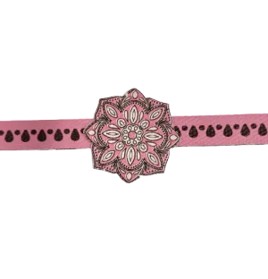 Canvas Design Mandala Pink Rakhi/Band For Kids Ages 3-12 Years