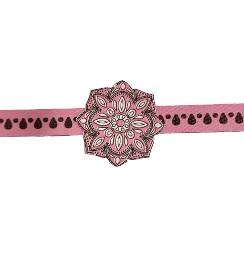 Canvas Design Mandala Pink Rakhi/Band For Kids Ages 3-12 Years