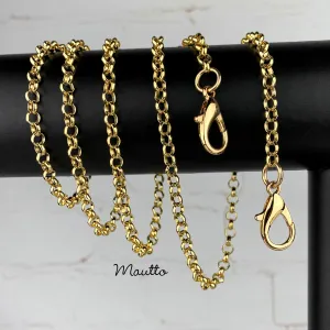 Classic Rolo Chain, Extra Petite, Gold-tone Finish - 3/16 inch (5mm) Wide Luxury Chain Strap - Handle to Crossbody Lengths