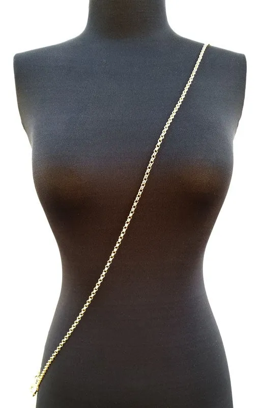 Classic Rolo Chain, Extra Petite, Gold-tone Finish - 3/16 inch (5mm) Wide Luxury Chain Strap - Handle to Crossbody Lengths
