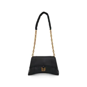 Downtown Small Shoulder Bag with Chain in Black