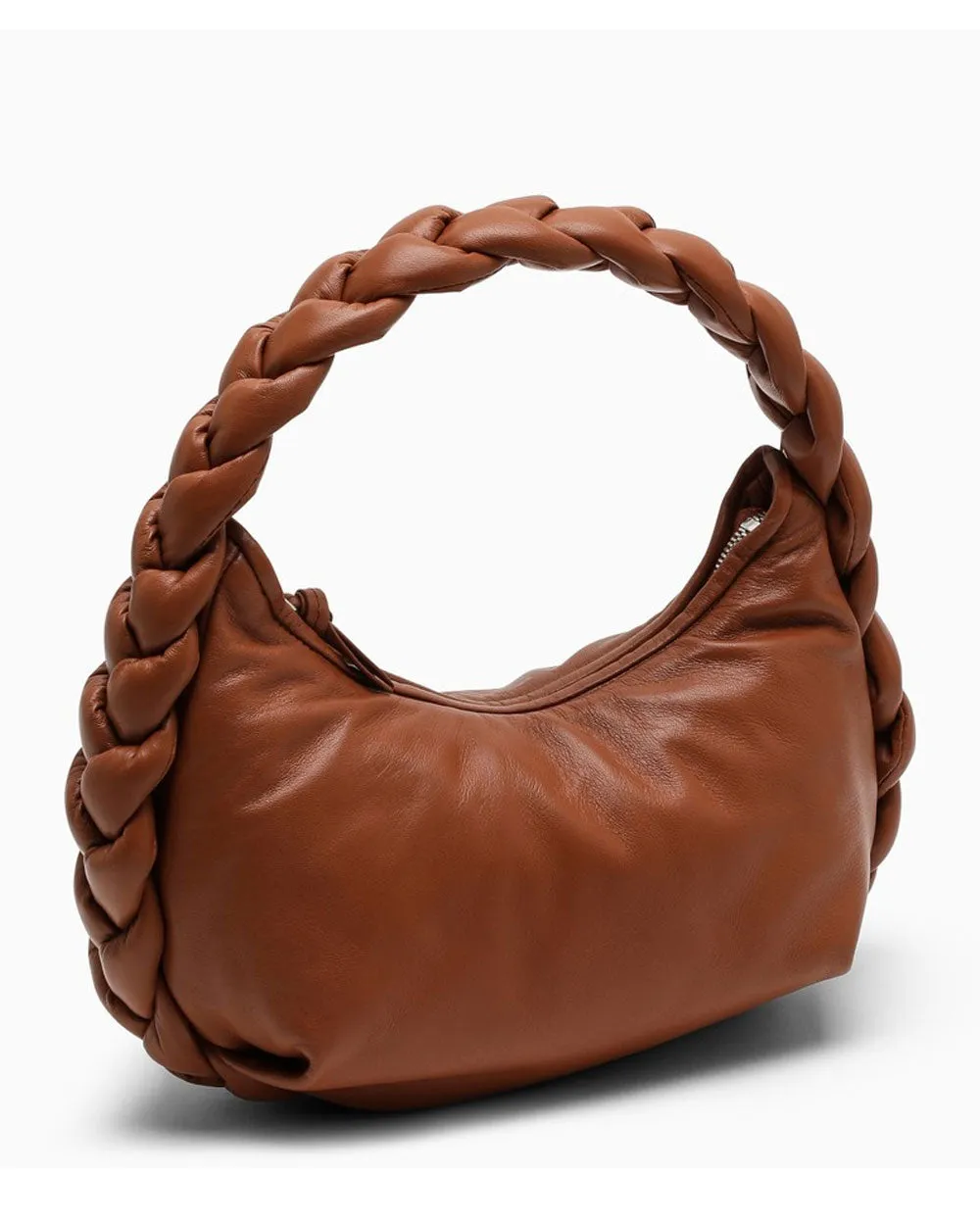 Espiga Braided Leather Top Handle Bag in Brown
