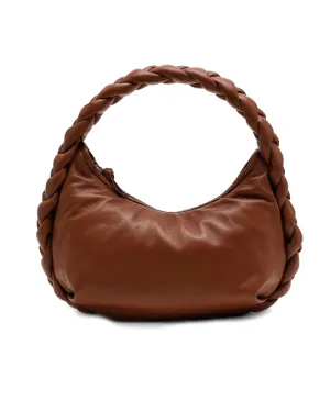 Espiga Braided Leather Top Handle Bag in Brown