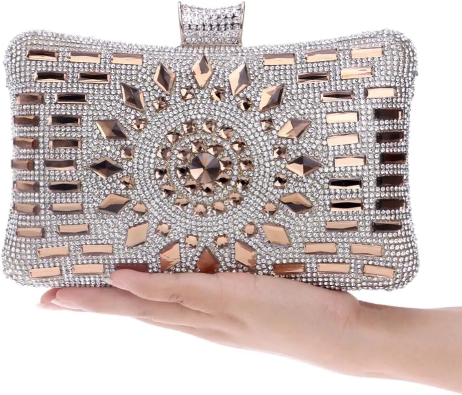 Evening Bag Women Clutches Purse Chain Dress Handbag Rhinestones Wedding Multi Color