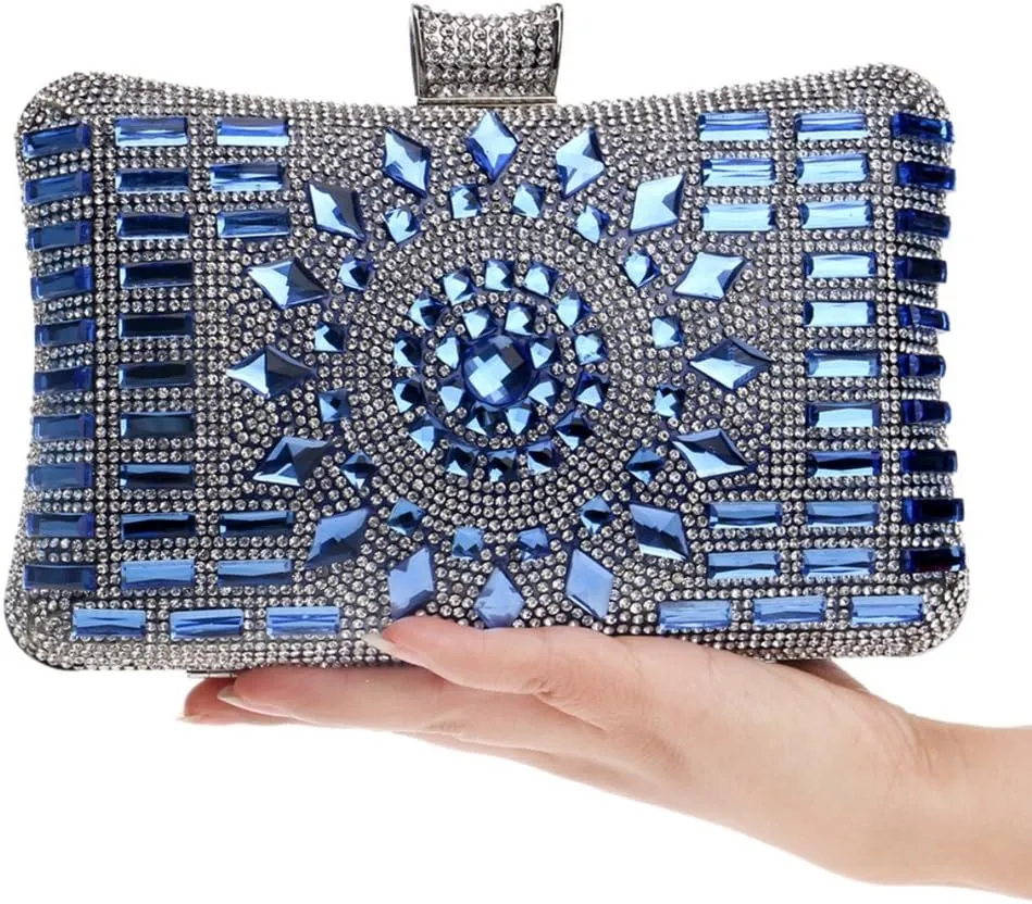 Evening Bag Women Clutches Purse Chain Dress Handbag Rhinestones Wedding Multi Color