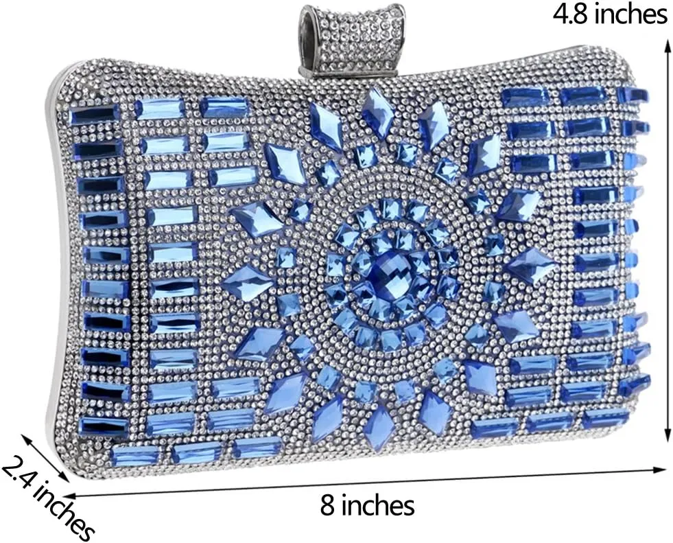 Evening Bag Women Clutches Purse Chain Dress Handbag Rhinestones Wedding Multi Color
