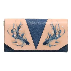 Fish Blue Crossbody Clutch Bag