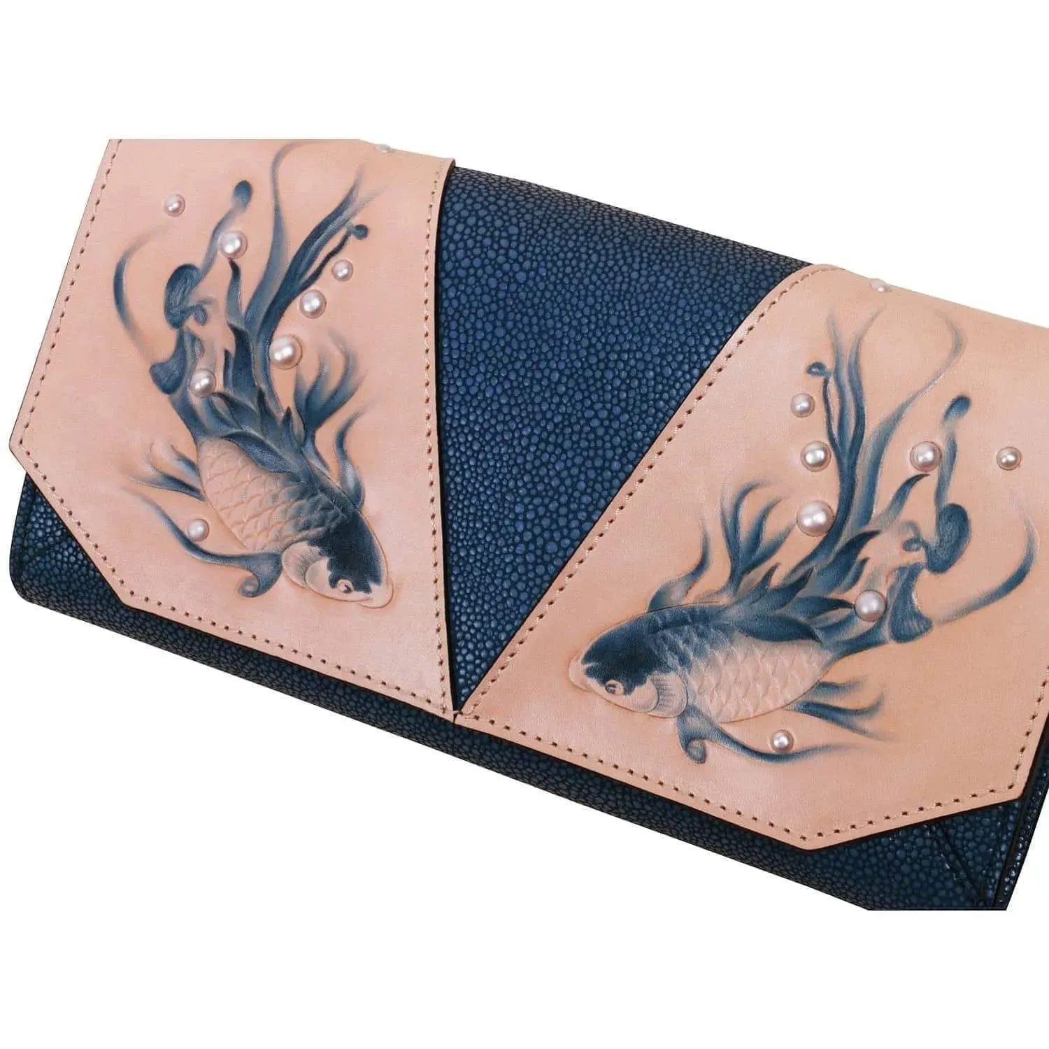 Fish Blue Crossbody Clutch Bag