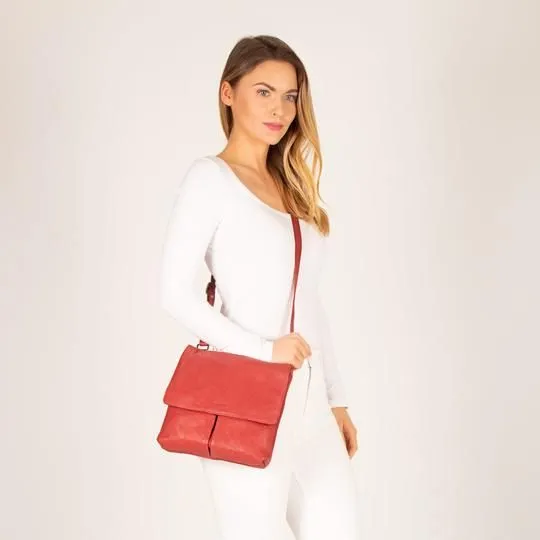 Gabee Ava Leather Flapover Crossbody Bag