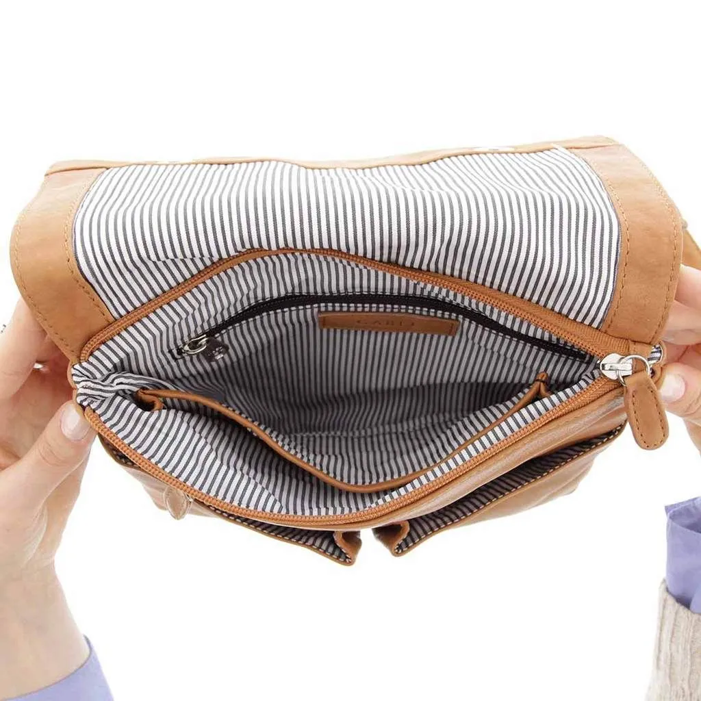 Gabee Ava Leather Flapover Crossbody Bag