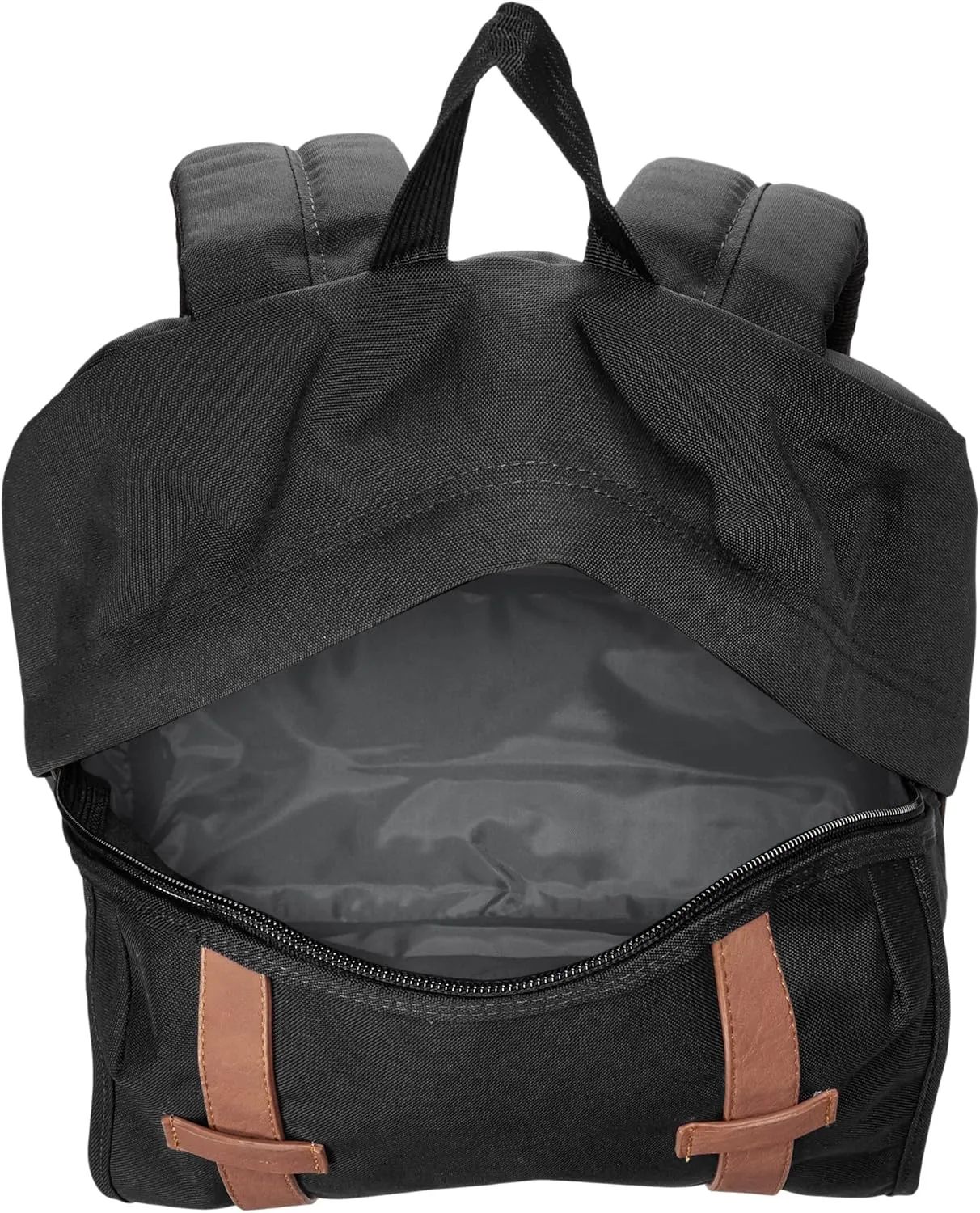 JanSport Cortlandt Laptop Backpack, Black, 15” Laptop Sleeve-Synthetic Leather Shoulder Computer Bag with Large Compartment, Padded Straps- Rucksack for Men, Women