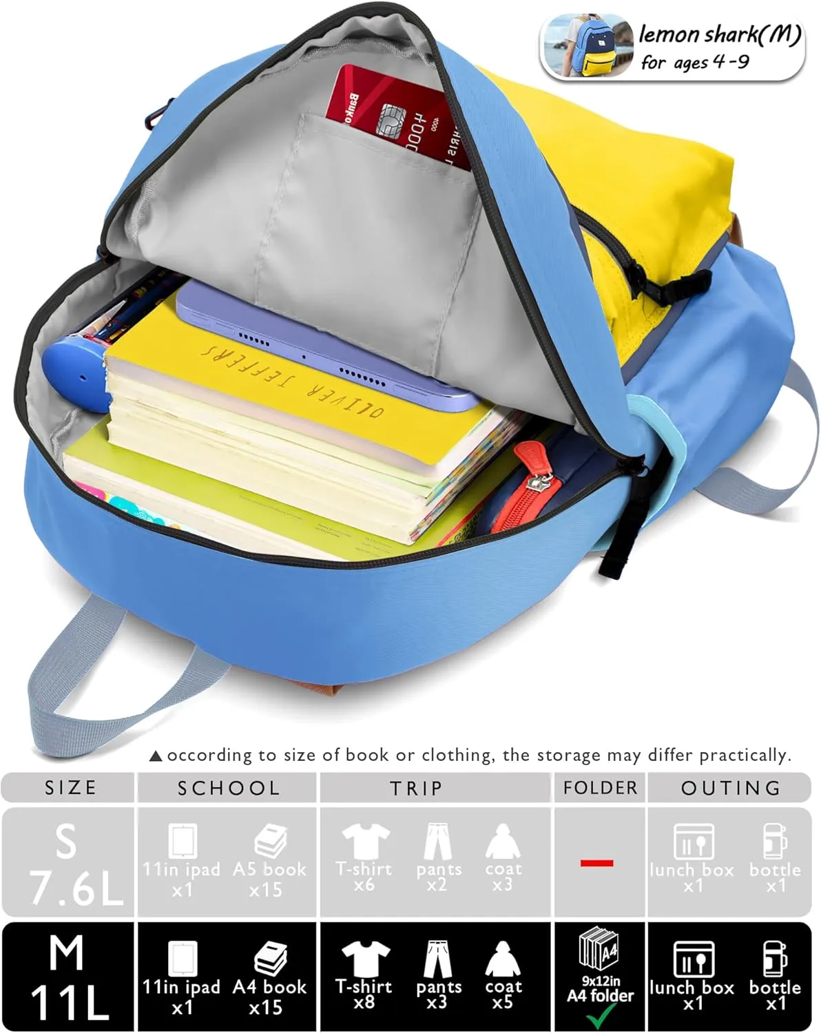 Kids Backpacks, Unisex, Multicolored, Medium, 13" H, 1L, Nylon, Modern, Cartoon, 3-5 Years, Elementary School, Travel, School