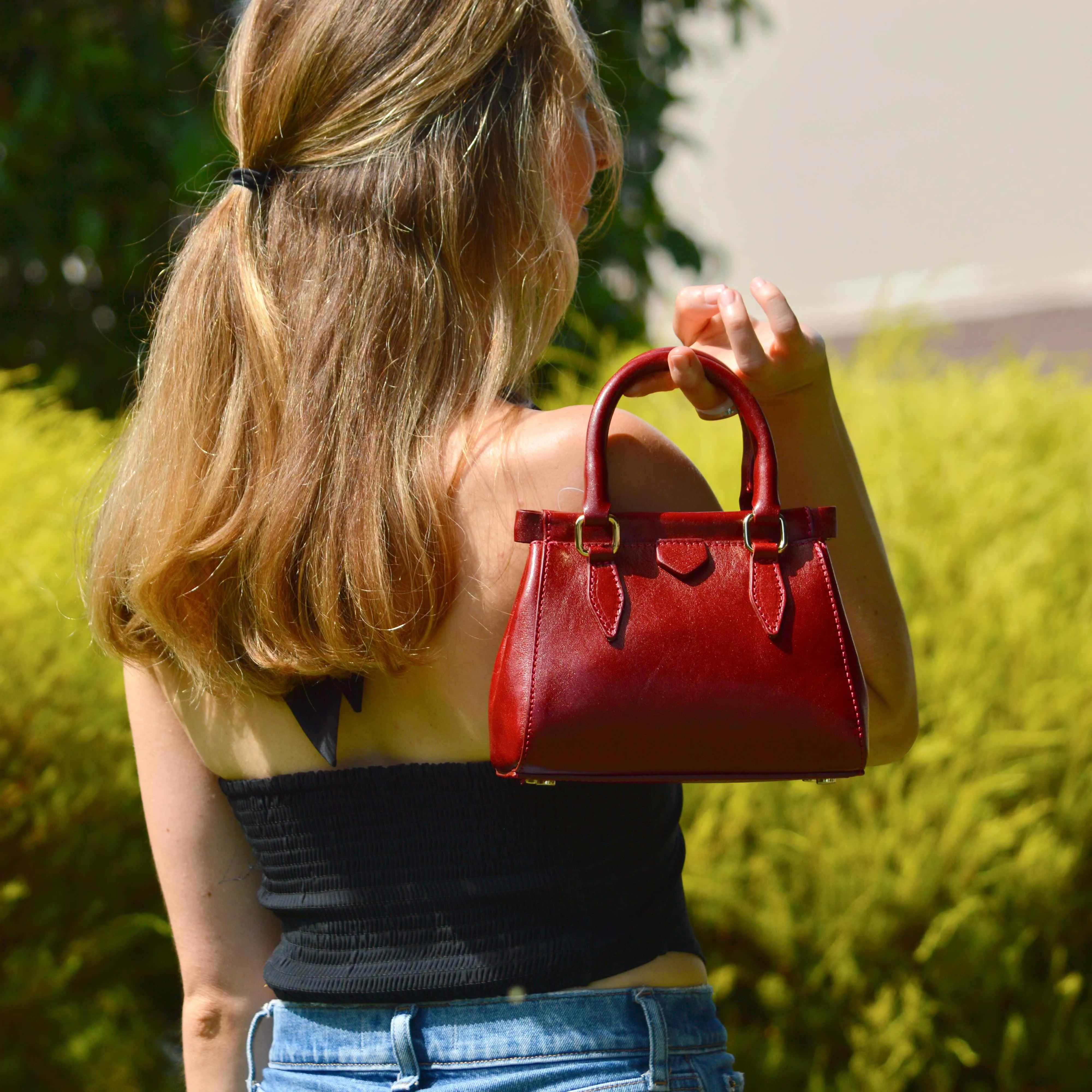 Lizzy & Betta Top Handle Bag, Italian Leather