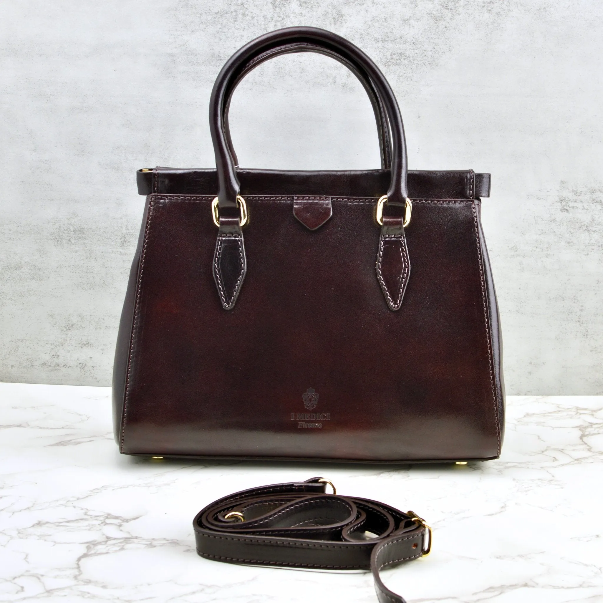 Lizzy & Betta Top Handle Bag, Italian Leather
