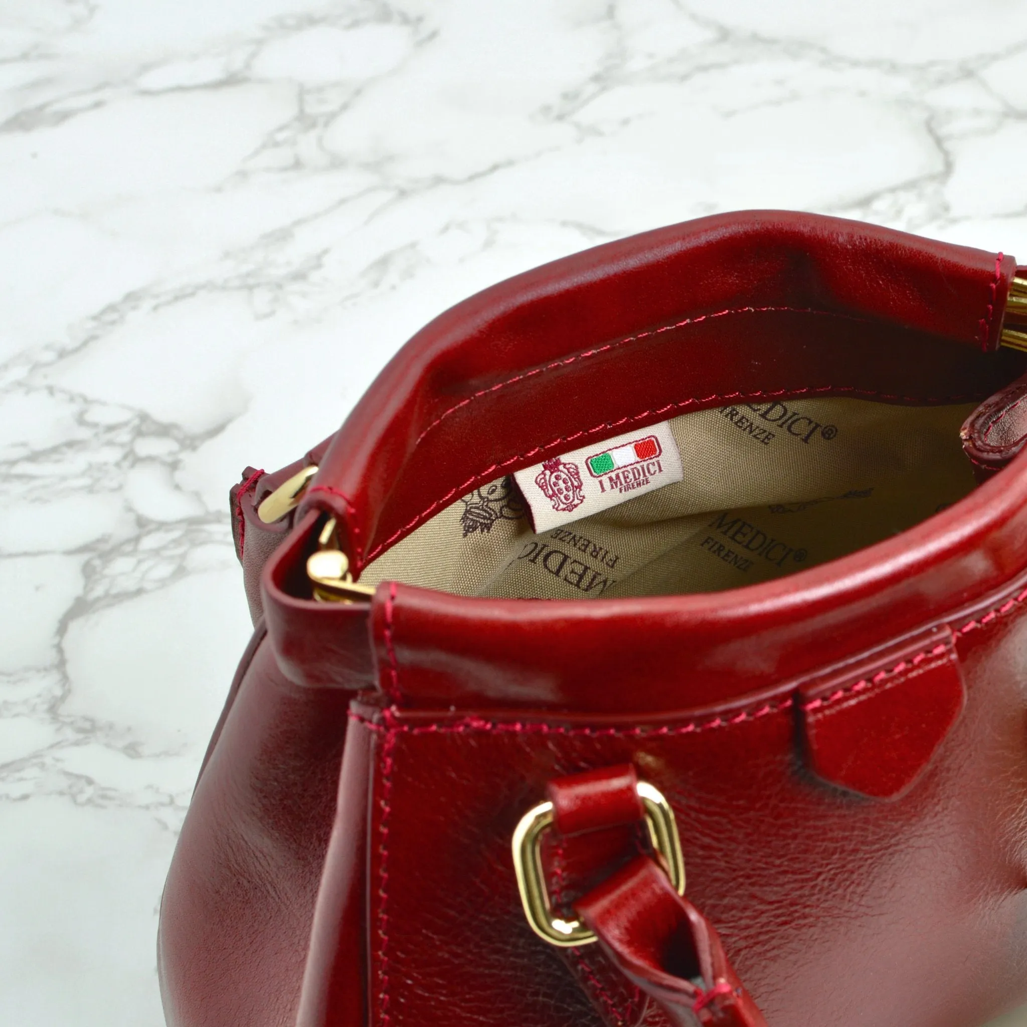 Lizzy & Betta Top Handle Bag, Italian Leather