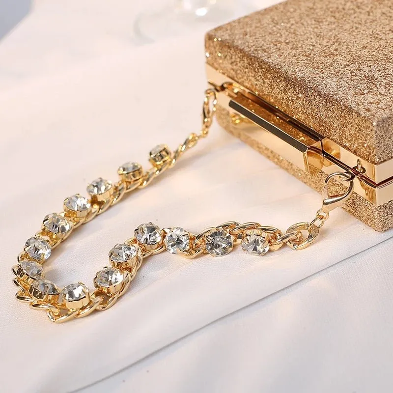 Luxy Moon Designer Handbags Wedding Rhinestone Chains Purses and Hand Bags