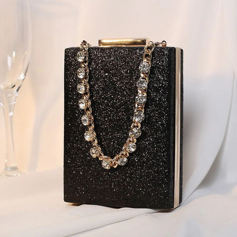 Luxy Moon Designer Handbags Wedding Rhinestone Chains Purses and Hand Bags