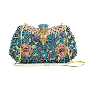 Luxy Moon Shiny Evening Clutch Exquisite Flower Banquet Bag