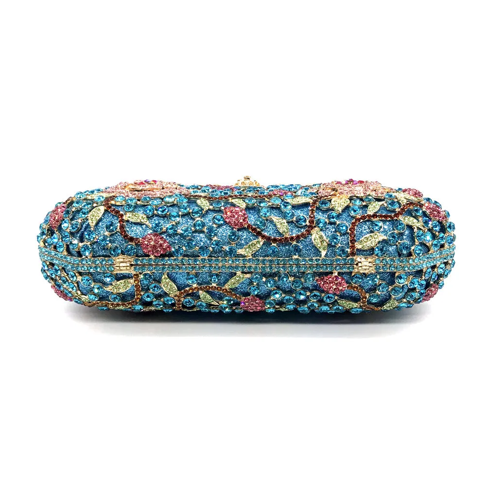 Luxy Moon Shiny Evening Clutch Exquisite Flower Banquet Bag