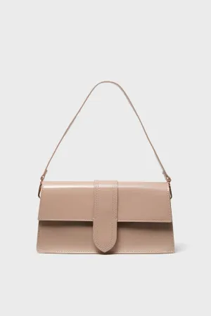 Natural Violet Patent Bag
