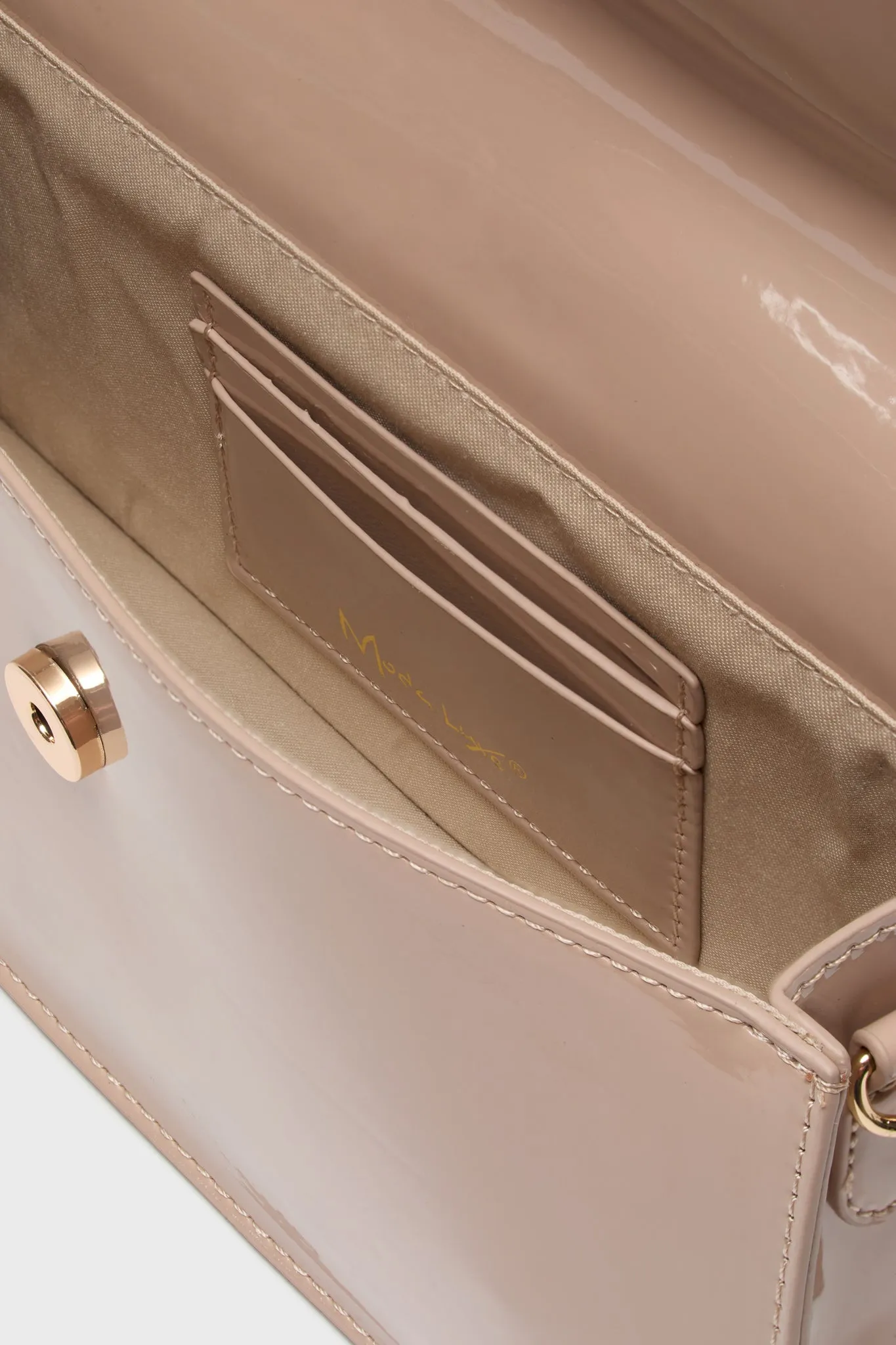 Natural Violet Patent Bag
