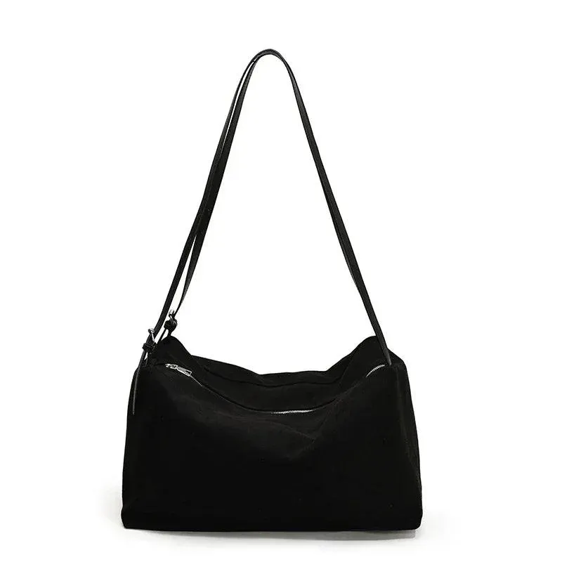 Nubuck Leather Large Handbags Woman Soft Zipper Hobo Bags Casual Shoulder Bags