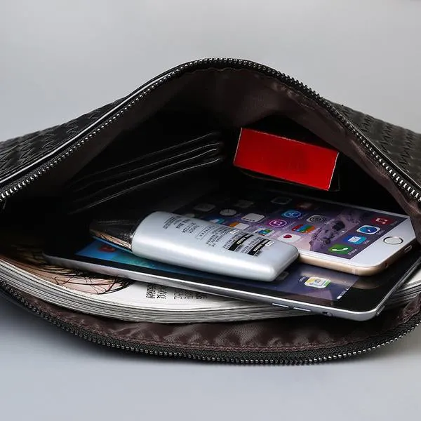 PU Leather Knitting Design Clutch