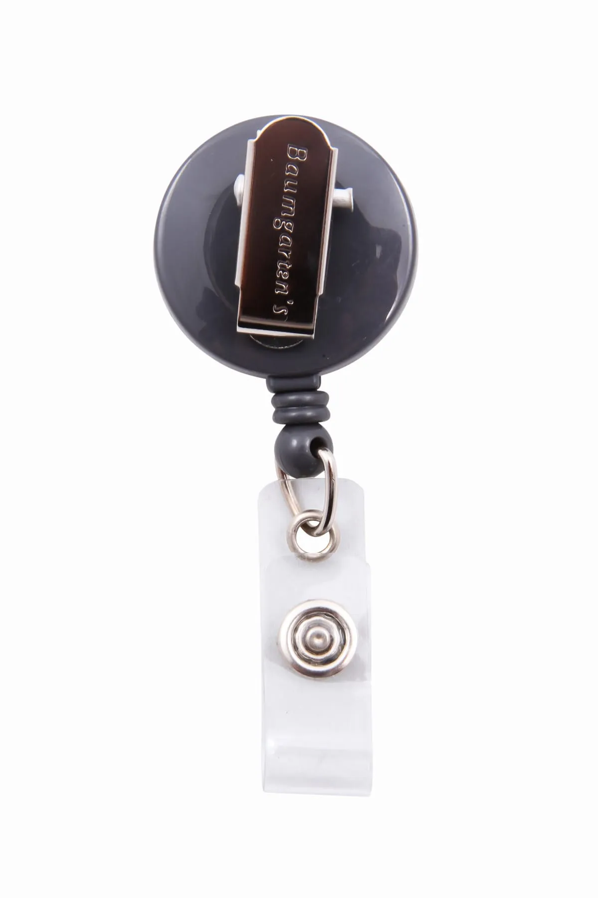 SICURIX Standard ID Badge Reel Round Swivel Spring Clip Strap GREY (68840)
