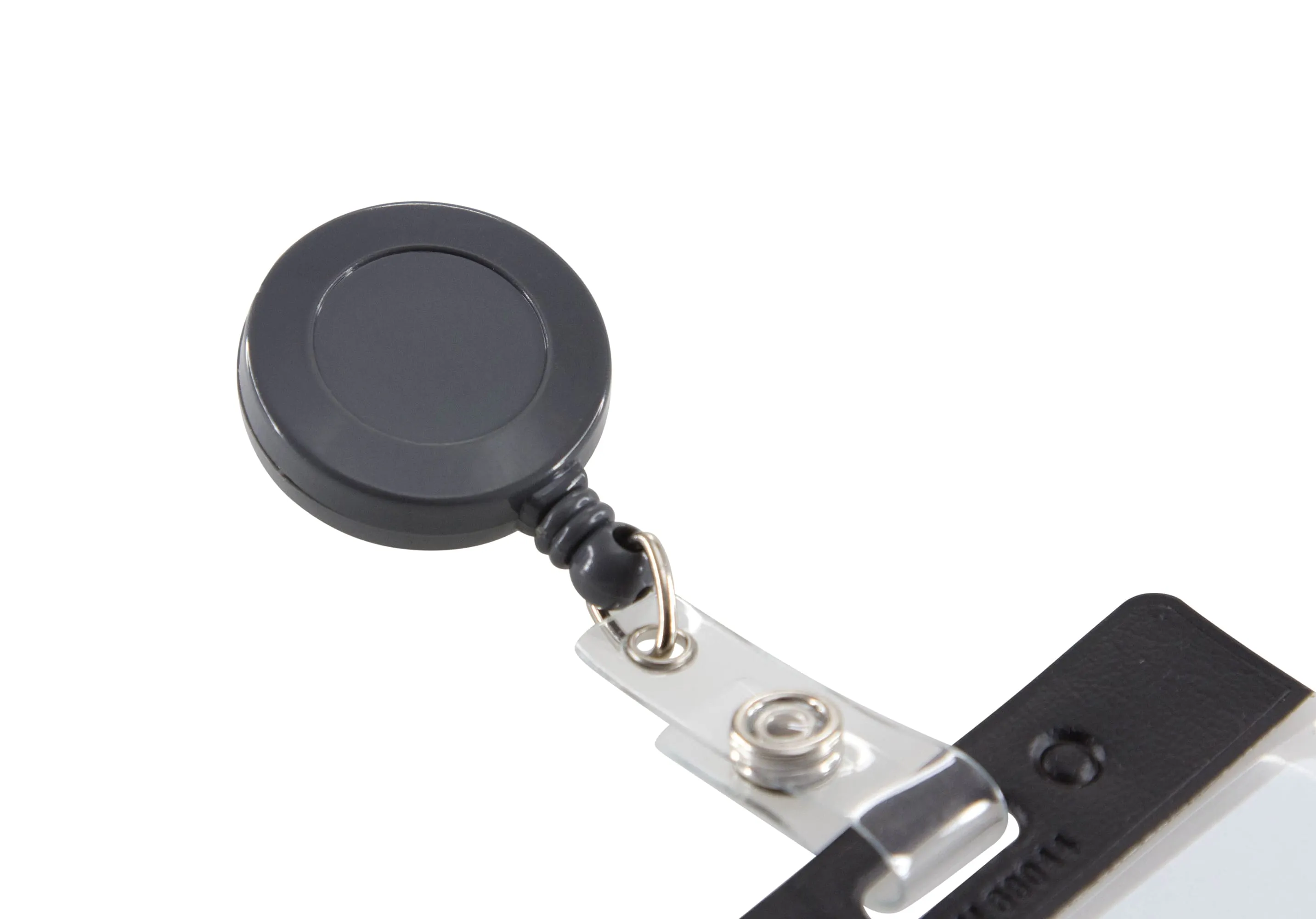 SICURIX Standard ID Badge Reel Round Swivel Spring Clip Strap GREY (68840)
