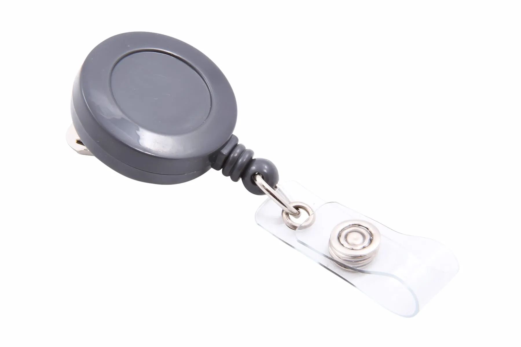 SICURIX Standard ID Badge Reel Round Swivel Spring Clip Strap GREY (68840)