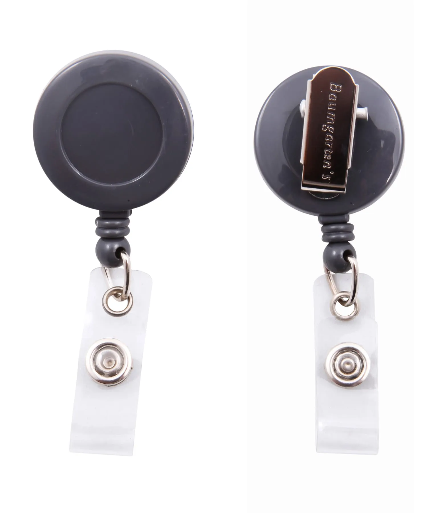 SICURIX Standard ID Badge Reel Round Swivel Spring Clip Strap GREY (68840)