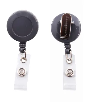 SICURIX Standard ID Badge Reel Round Swivel Spring Clip Strap GREY (68840)