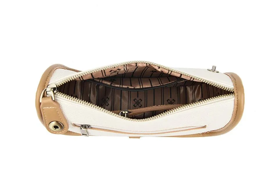 Solid Simple Sling Bag Soft Leather Zipper Crossbody Wallet Purses