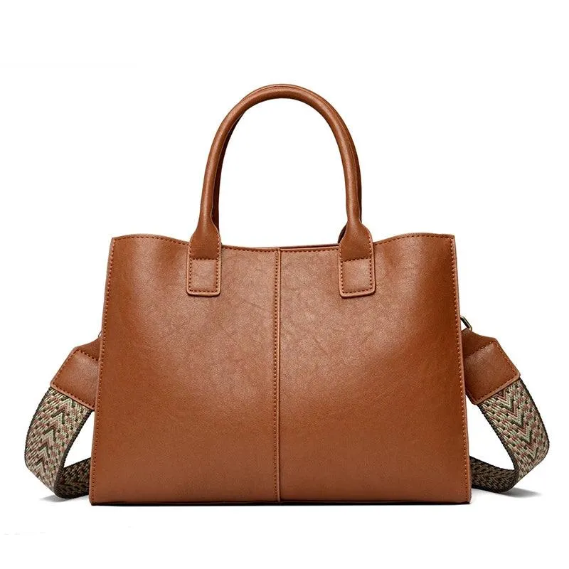 Tote Handbags Medium Leather Multifunction Zipper Pockets Crossbody Purses