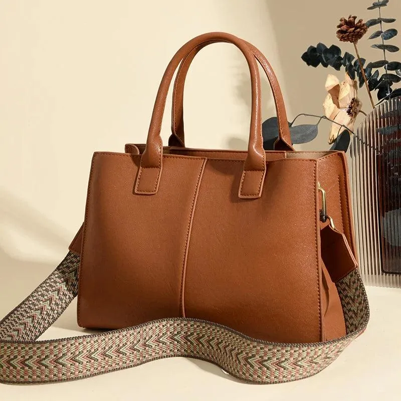 Tote Handbags Medium Leather Multifunction Zipper Pockets Crossbody Purses