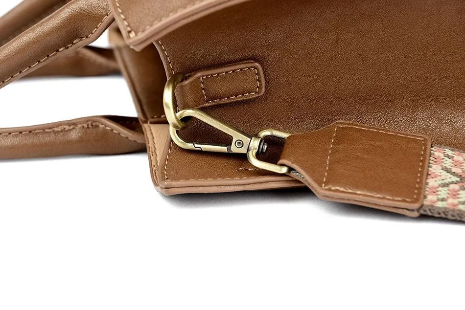 Tote Handbags Medium Leather Multifunction Zipper Pockets Crossbody Purses
