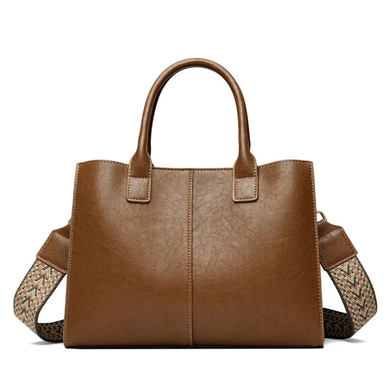 Tote Handbags Medium Leather Multifunction Zipper Pockets Crossbody Purses