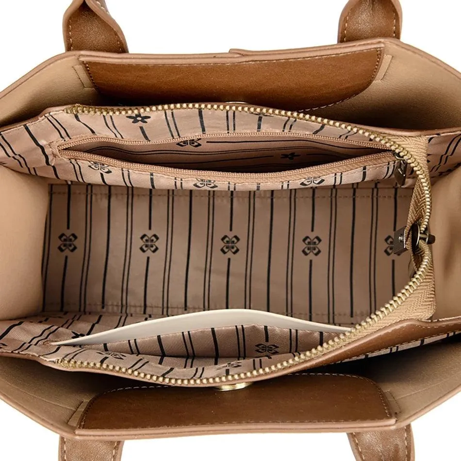 Tote Handbags Medium Leather Multifunction Zipper Pockets Crossbody Purses