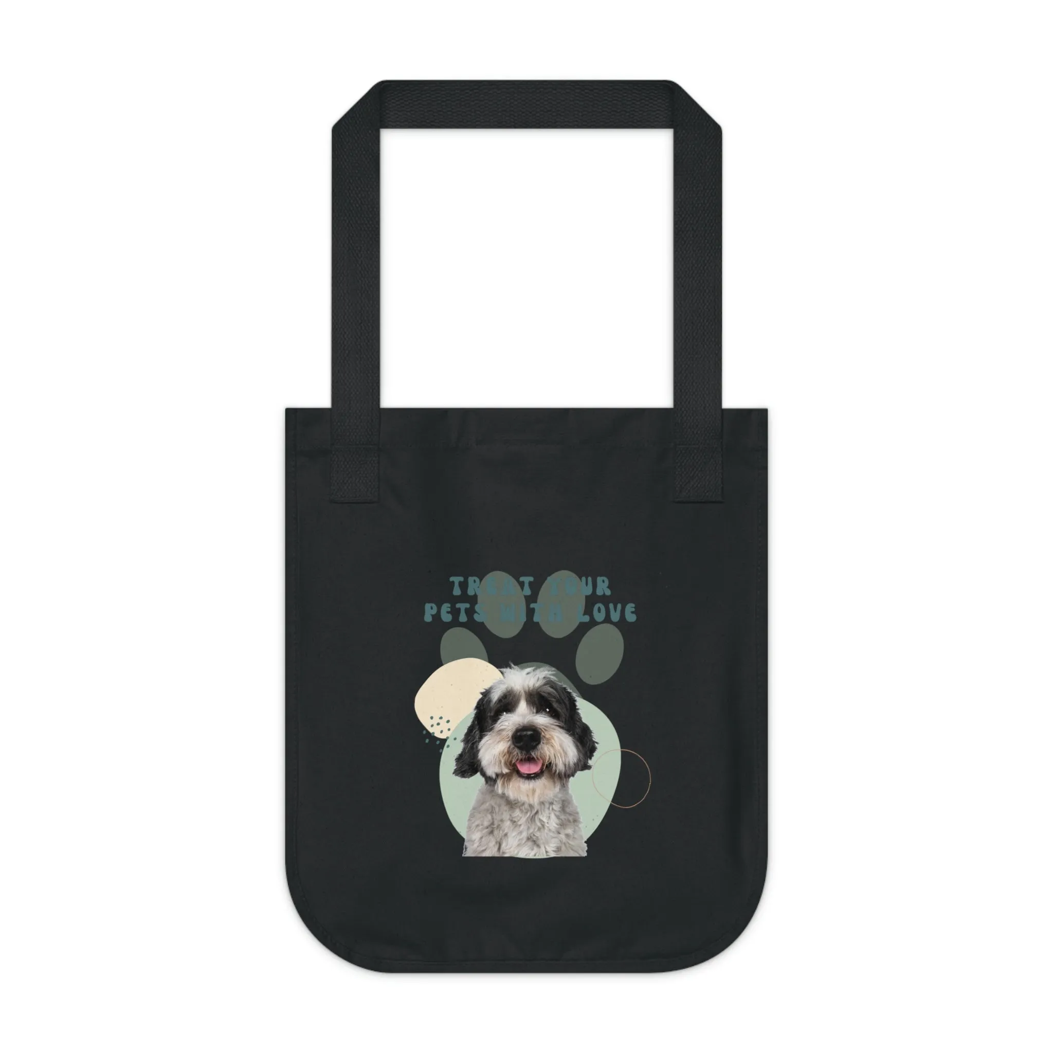 Treat your pets with love Dog POD Organic Canvas Tote Bag