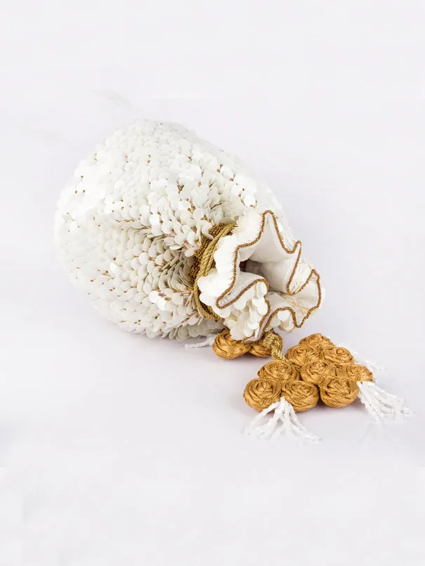 White Champa Potli Bag