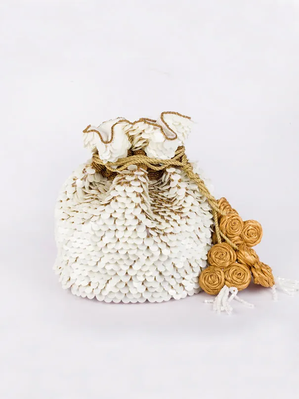 White Champa Potli Bag