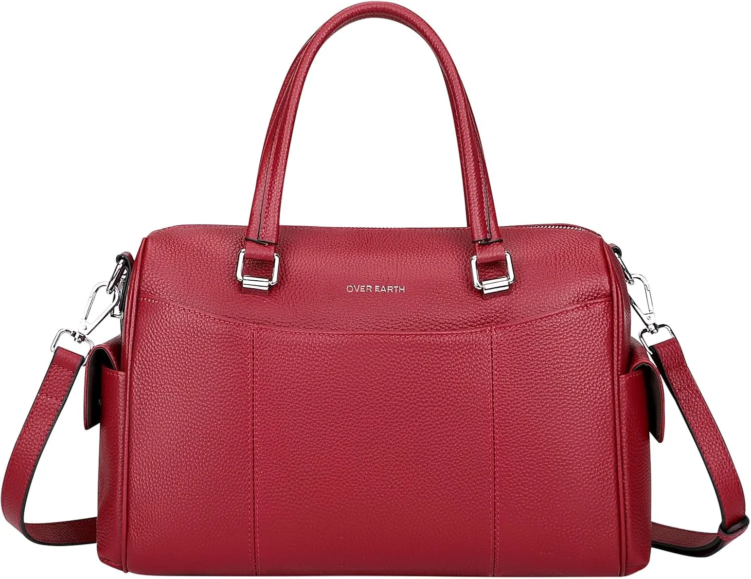 XXGJOALD-Genuine Leather Satchel Purse for Women Women's Top-Handle Shoulder Handbags (O208E Black)